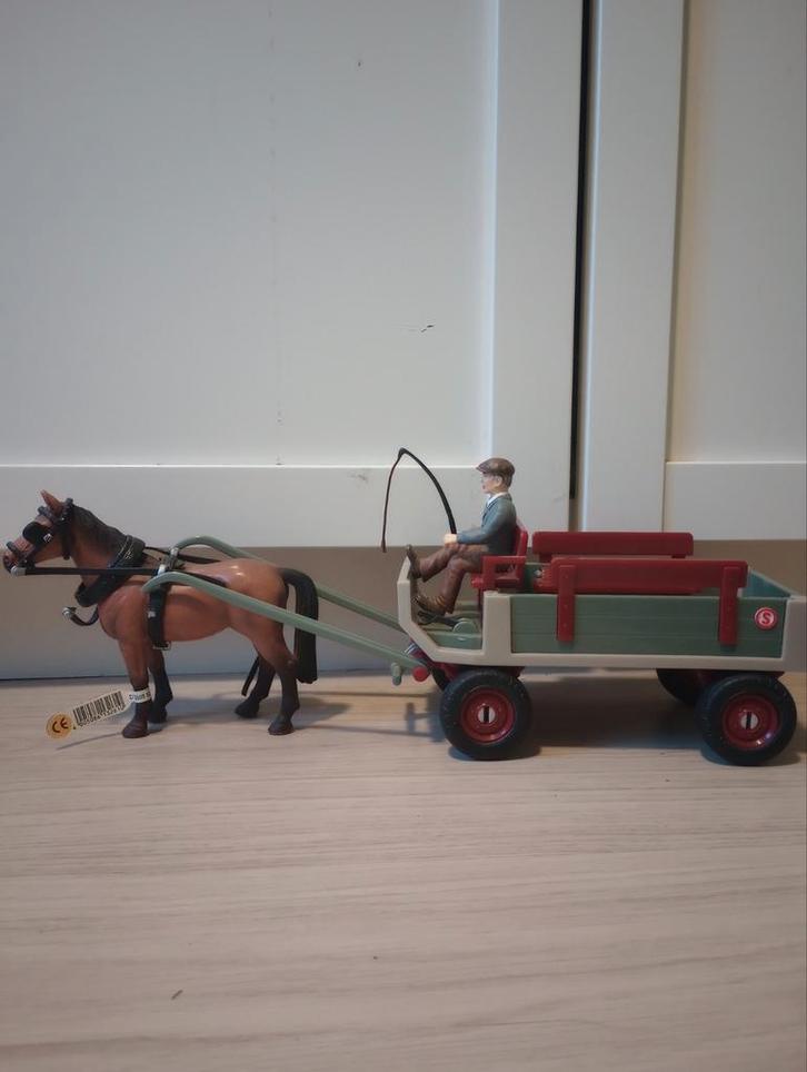 Schleich boerenkar 40190, Verzamelen, Dierenverzamelingen, Zo goed als nieuw, Beeldje of Figuurtje, Paard, Ophalen of Verzenden