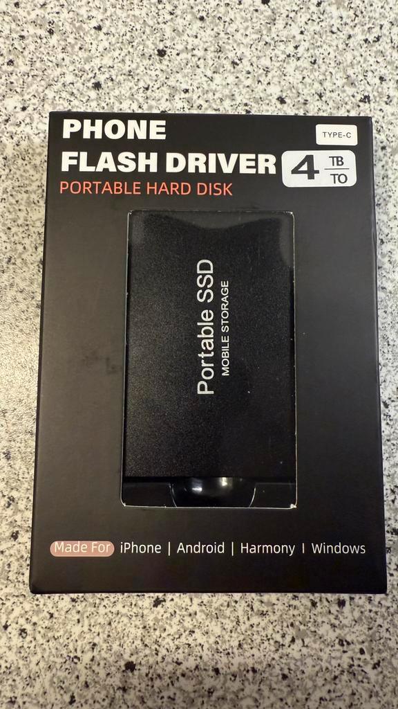 4TB SSD Hoge Snelheid Externe Harde Schijf, Computers en Software, Harde schijven, Zo goed als nieuw, Laptop, USB, Ophalen of Verzenden