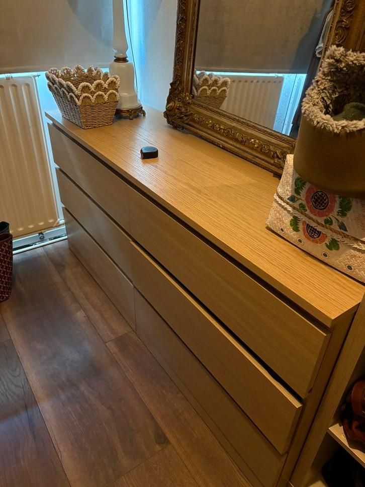 Ikea malm eiken ladekast als nieuw, Huis en Inrichting, Kasten | Ladekasten, Zo goed als nieuw, Minder dan 100 cm, 50 tot 100 cm
