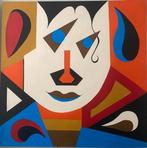 Onschuld, groot abstract Schilderij op doek.100x100, Ophalen of Verzenden