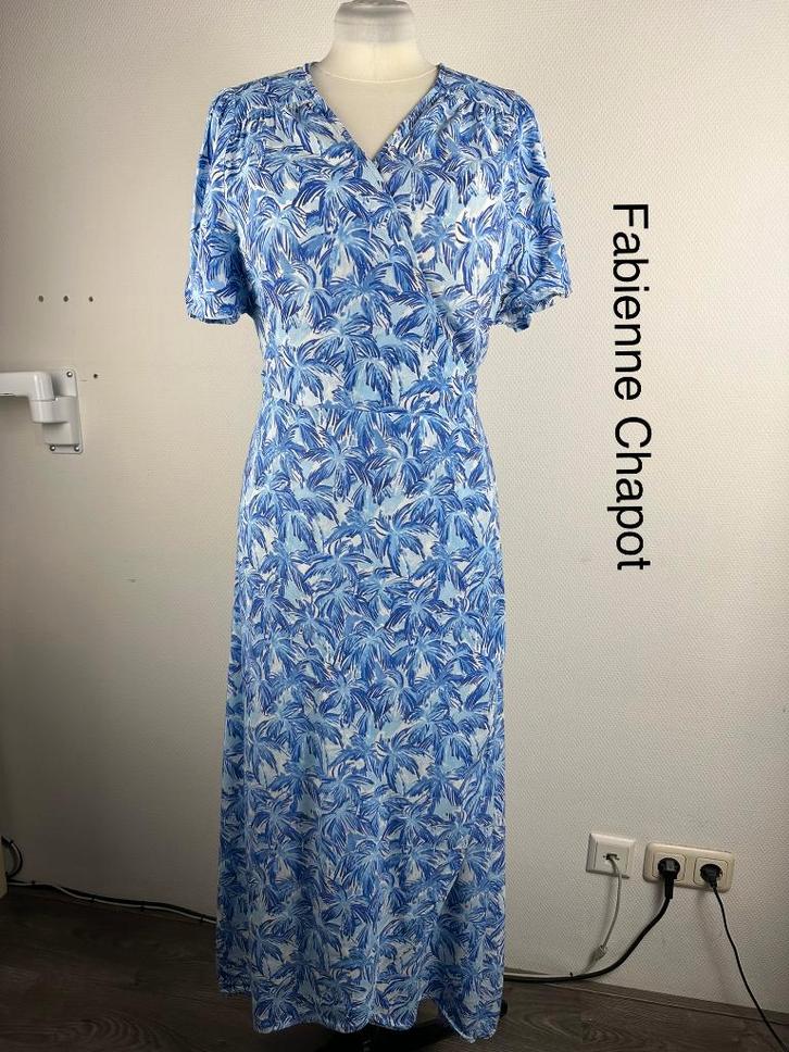 Fabienne Chapot Jurk  (mt: 42) 16,6/8970, Kleding | Dames, Jurken, Zo goed als nieuw, Maat 42/44 (L), Blauw, Onder de knie, Ophalen of Verzenden