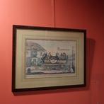 Afbeelding koets Steam Vuurwagens paarden lijst 59,5 x 48, Ophalen, Gebruikt, Minder dan 50 cm, 50 tot 75 cm