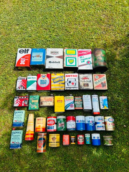 Olieblik olie blik oil can shell esso mobiloil fina veedol, Verzamelen, Blikken, Ophalen of Verzenden