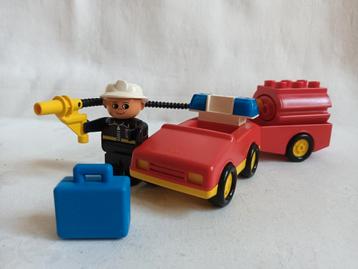 Vintage Duplo set 2690 Brandweerauto met brandweerman  beschikbaar voor biedingen