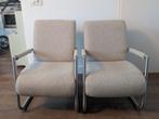 Twee Stijlvolle Fauteuils, Ophalen, 75 tot 100 cm, Zo goed als nieuw, Metaal