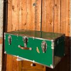 Kist koffer metaal hutkoffer groen 76 x 31 x 40,5 origineel, Gebruikt, Ophalen of Verzenden, Metaal