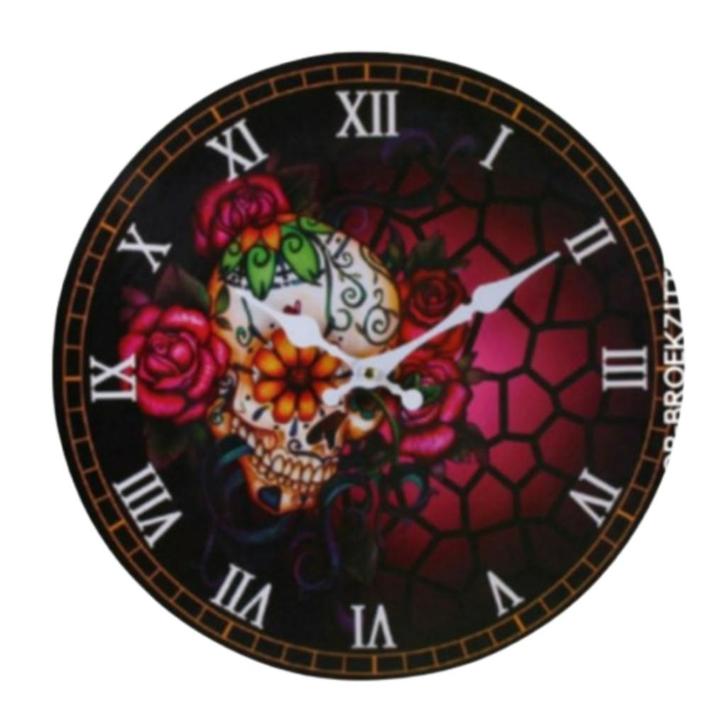 Wandklokken Candy Skull, Huis en Inrichting, Woonaccessoires | Klokken, Nieuw, Wandklok, Analoog, Ophalen