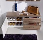 NIEUW Hal combi Home 3-delig Wit / Truffel eiken OP = OP, Ophalen of Verzenden, Nieuw, Complete set, 3-delig, halkasten, gangkast, halcombinatie