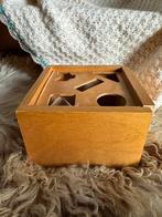 Houten vintage blokkendoos vormpjes blokkenstoof speelgoed, Antiek en Kunst, Curiosa en Brocante, Ophalen