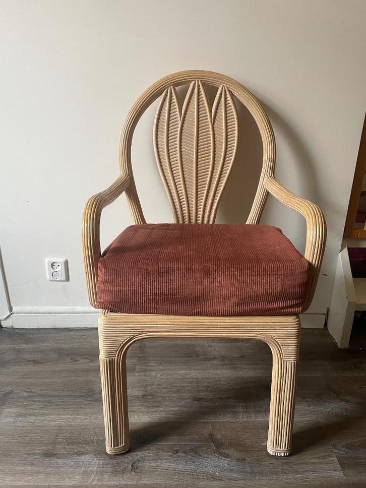 Rotan stoelen 4 stuks, Huis en Inrichting, Stoelen, Zo goed als nieuw, Vier, Hout, Riet of Rotan, Overige kleuren, Ophalen