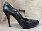 Karen Millen pumps zwart leer mt 38 croco high heels, Kleding | Dames, Schoenen, Ophalen of Verzenden, Zo goed als nieuw, Zwart