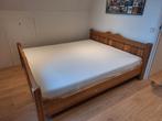 Klassiek eikenhouten bed 180x200,  evt. Incl Emma matras, Ophalen, Gebruikt, Bruin, Tweepersoons