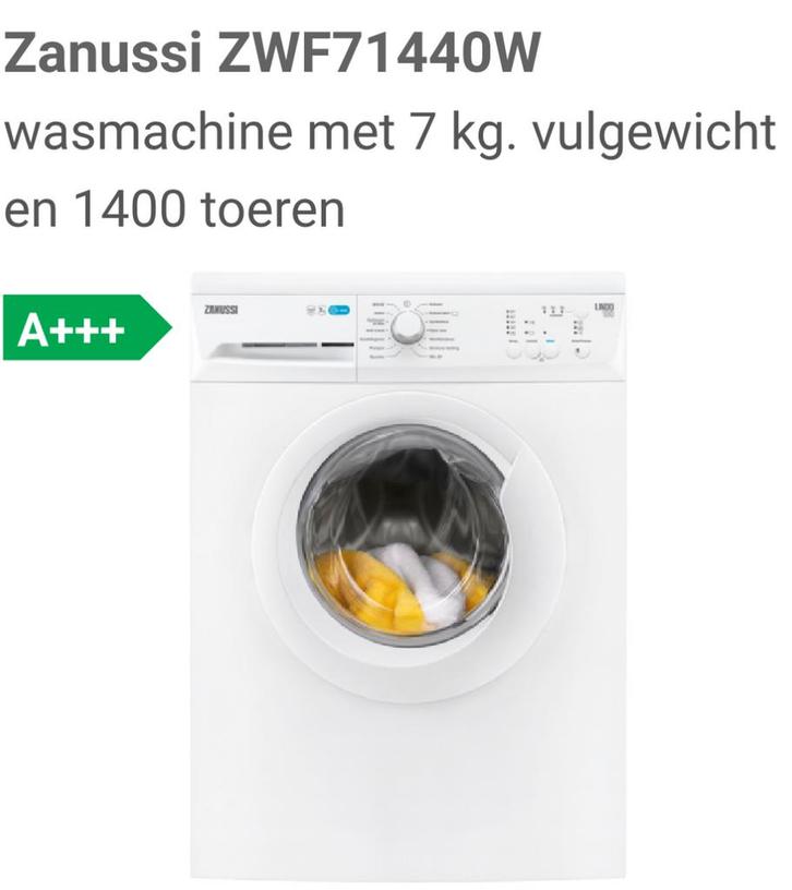 Zanussi ZWF71440W Wasmachine - 7kg, 1400 toeren, Witgoed en Apparatuur, Wasmachines, Gebruikt, Voorlader, 6 tot 8 kg, 85 tot 90 cm