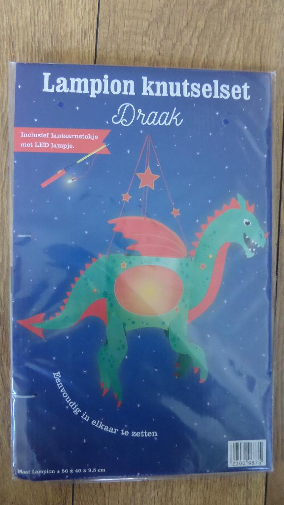 Lampion knutselset DRAAK lantaarnstokje met ledlampje nieuw, Kinderen en Baby's, Speelgoed | Educatief en Creatief, Nieuw, Knutselen