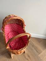 Vintage Rieten Poppenwagen met Bekleding, Ophalen, Gebruikt, Babypop