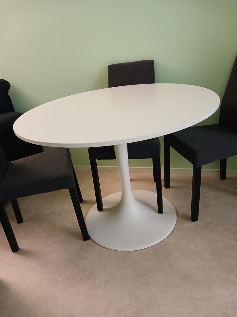 Rond eettafel 3, Ophalen of Verzenden, Zo goed als nieuw, Rond, 100 tot 150 cm