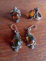 Zilveren ringen met amber uit Mexico, Ophalen of Verzenden, Zo goed als nieuw, Met edelsteen, Knopjes of Stekers