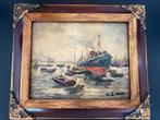 Schilderij van de Haven van Rotterdam, Antiek en Kunst, Ophalen of Verzenden