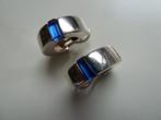 Joop sterling zilveren oorbellen, creolen, met blauwe steen, Sieraden, Tassen en Uiterlijk, Verzenden, Nieuw, Knopjes of Stekers