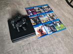 PlayStation 4 Slim 500GB + 2 Controllers + 9 Games, Spelcomputers en Games, Spelcomputers | Sony PlayStation 4, Ophalen, Met 2 controllers
