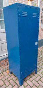 Vintage locker kast, blauw, metaal, Ophalen, Gebruikt