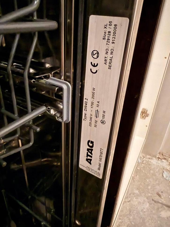 Atag inbouw vaatwasser VA7016TT - 4 jaar oud, Witgoed en Apparatuur, Vaatwasmachines, Gebruikt, Inbouw, 85 tot 90 cm, 45 tot 60 cm