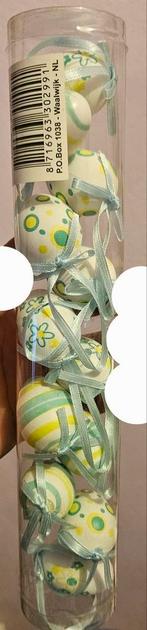 Leuke decoratie paas eitjes gekleurd turqouise/geel of lime?, Ophalen of Verzenden, Zo goed als nieuw
