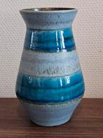 Vintage keramiek vaas West-Germany design blauw glazuur, Ophalen of Verzenden