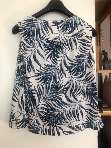 Top Vera Jo, maat L, blauw/wit/ beige beschikbaar voor biedingen