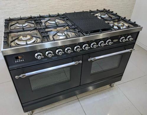 Boretti fornuis 120cm antraciet VFPNR1202AN, Witgoed en Apparatuur, Fornuizen, Zo goed als nieuw, Vrijstaand, Gas, 5 kookzones of meer