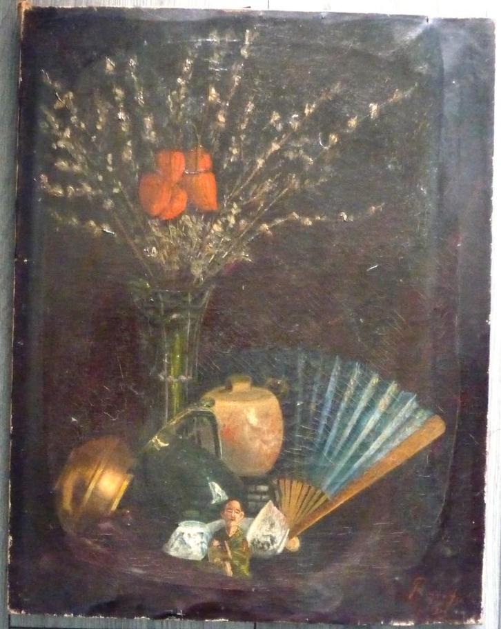 Stilleven 1900 - Daniël Rudolph Ruijs [fec] 1853-1913 - doek, Antiek en Kunst, Kunst | Schilderijen | Klassiek, Ophalen of Verzenden