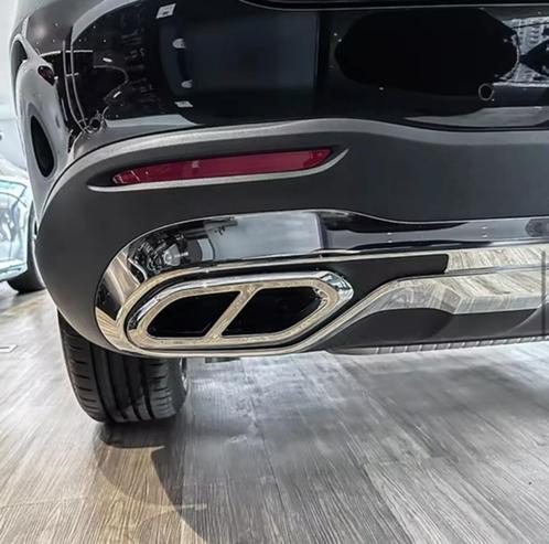 zwart uitlaaten mercedes zilver uitlaat GLC x254 GLE W166 GL, Auto diversen, Tuning en Styling, Ophalen of Verzenden