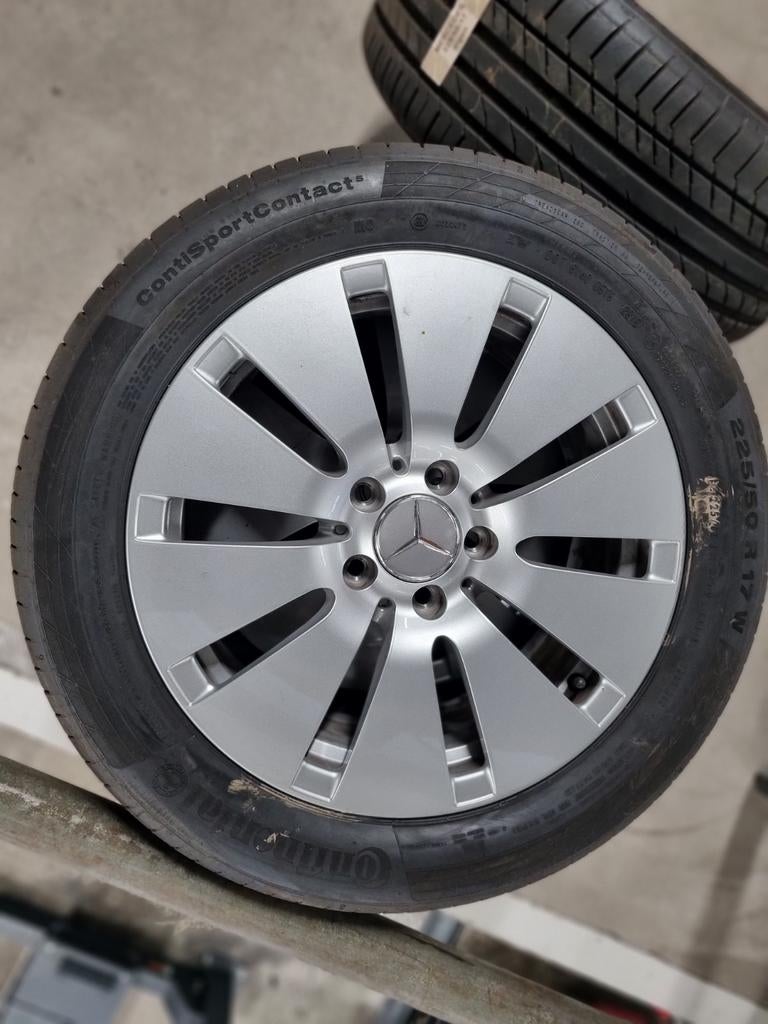 Originele set 17 inch Mercedes Velgen met Banden, Gebruikt, Banden en Velgen, 17 inch, Ophalen of Verzenden