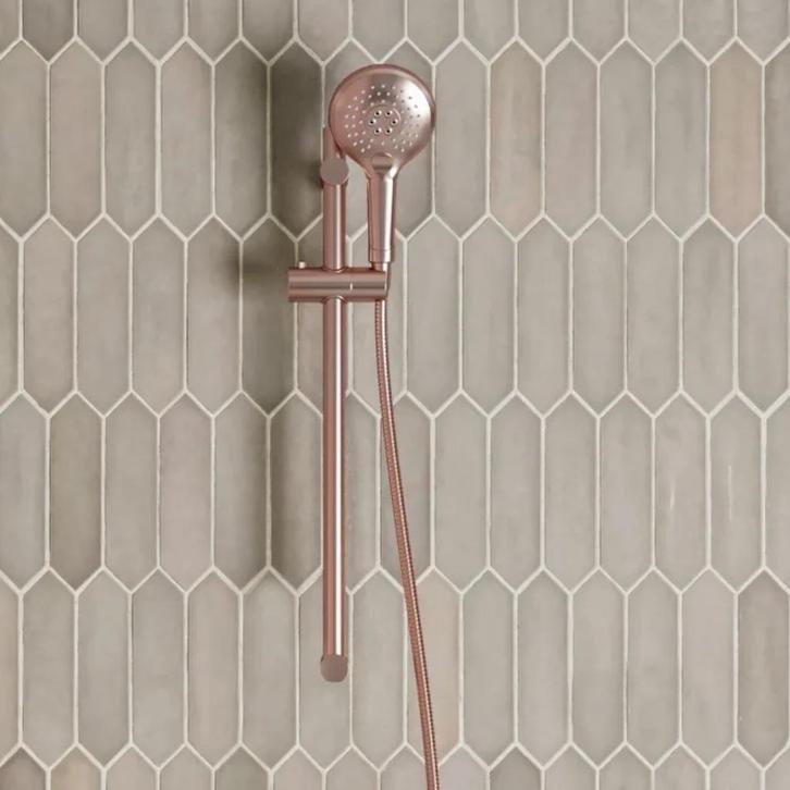 Saniclear Copper glijstangset handdouche geborsteld koper, Doe-het-zelf en Verbouw, Sanitair, Nieuw, Douche, Koper, Ophalen