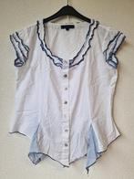 Dames blouse korte mouw, maat 40, Maat 38/40 (M), Malvin, Wit, Ophalen of Verzenden