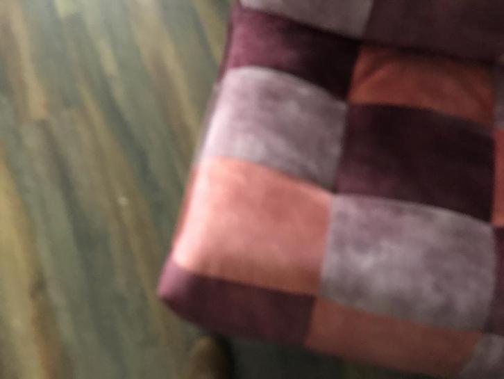 Luxe patchwork Chill-Line relax fauteuil, rood, Huis en Inrichting, Fauteuils, Zo goed als nieuw, Stof, 75 tot 100 cm, Minder dan 75 cm