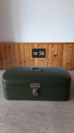 EMAILLE DONKER GROENE BROODTROMMEL., Antiek en Kunst, Antiek | Emaille, Ophalen of Verzenden