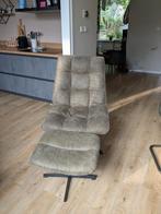 Fauteuil met voetenbank, Huis en Inrichting, Fauteuils, Ophalen, 75 tot 100 cm, Zo goed als nieuw, Metaal