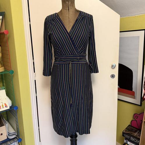 King Louie gestreepte jurk Mt M = 38, Kleding | Dames, Jurken, Gedragen, Maat 38/40 (M), Blauw, Knielengte, Verzenden
