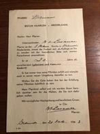 Diemen.1943 Bijzonder in het Duits gesteld documentje. De, Ophalen of Verzenden, Tweede Wereldoorlog, Gelezen