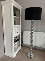 Bollenvloerlamp met Zwarte Kap - Erik Kuster style, Ophalen of Verzenden, Gebruikt, Metaal, 150 tot 200 cm