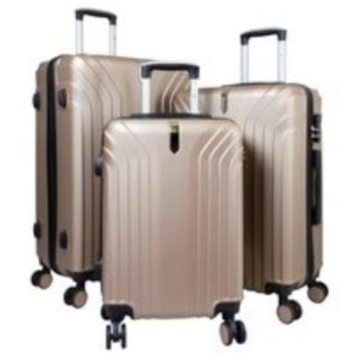 Monopol ABS trolley kofferset 3 stuks Palma24 champagne, Sieraden, Tassen en Uiterlijk, Koffers, Nieuw, Hard kunststof, 70 cm of meer