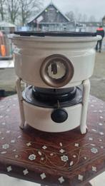 Vintage roomwitte petroleumstel met lont, Ophalen of Verzenden