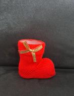 Rode kerstlaars met gouden strik decoratie laars kerstman, Ophalen of Verzenden, Nieuw