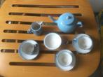 Frans blauw emaille kinder serviesje., Antiek en Kunst, Antiek | Servies compleet, Ophalen of Verzenden