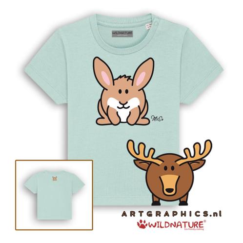 WILDNATURE Baby T-Shirt-Konijn-BIOKATOEN 18 t/m 24 maanden, Kinderen en Baby's, Babykleding | Baby-kledingpakketten, Nieuw, Verzenden