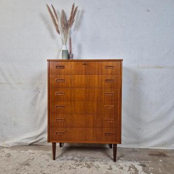 Vintage Deense ladekast, commode jaren 60 teak 6 laden beschikbaar voor biedingen