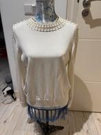 H&M trui offwhite maat S met parels, Ophalen, Zo goed als nieuw, Wit