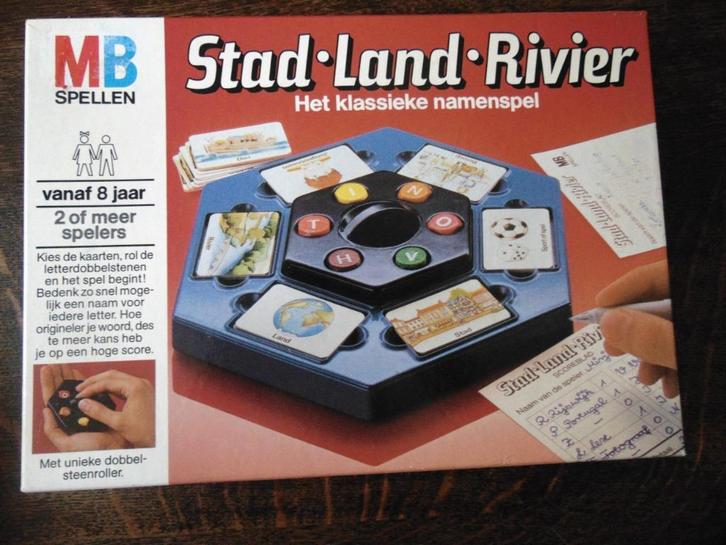 Stad-Land-Rivier Spel van MB  Het klassieke Namenspel, Hobby en Vrije tijd, Gezelschapsspellen | Overige, Zo goed als nieuw, Een of twee spelers