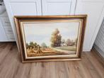 Mooi landschap schilderij van bh slotman 60x90cm, Ophalen of Verzenden